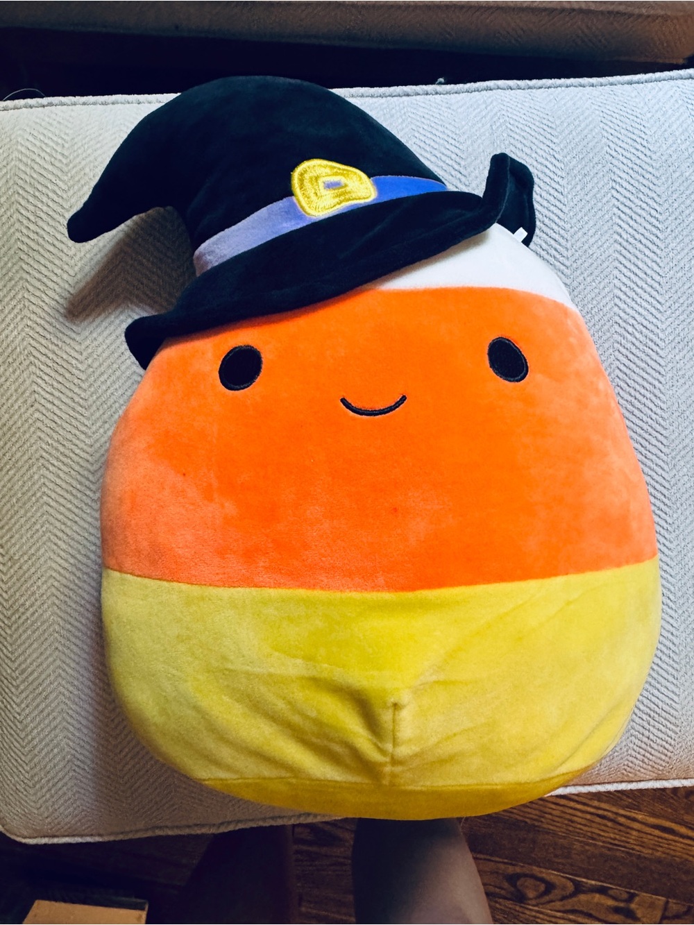 Large Squishmallows Candy Corn Witch Plush - Orange Yellow Black